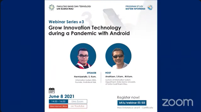 Webinar Prodi Sistem Informasi : Grow Innovation Technology During A Pandemic with Android