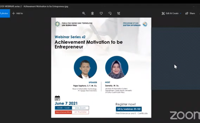 Webinar Prodi Sistem Informasi : Achievement Motivation to be Entrepreneur