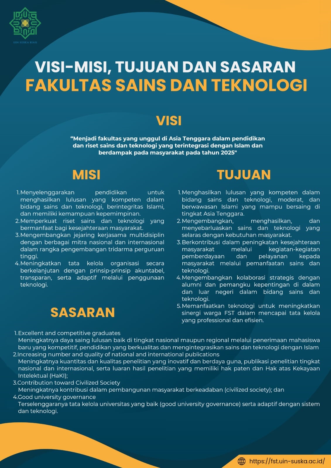Visi dan Misi Fakultas Sains dan Teknologi UIN Suska Riau