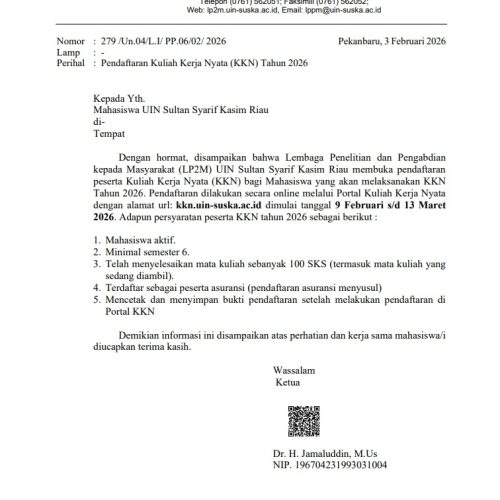 Pendaftaran Kuliah Kerja Nyata (KKN) 2026