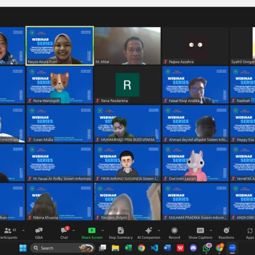 Peserta Zoom Meeting Webinar Unlocking Digital Future Prodi SI dan TIF