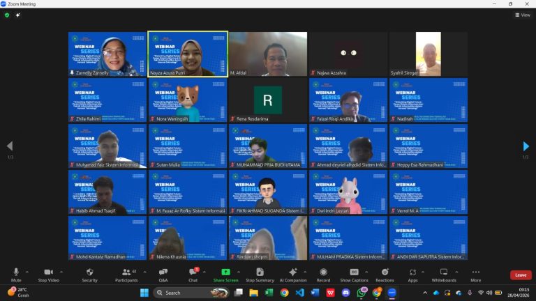 Peserta Zoom Meeting Webinar Unlocking Digital Future Prodi SI dan TIF